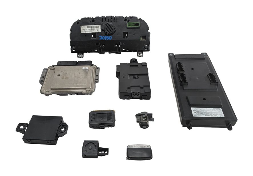 Thumbnail 5: 2016 ROVER EVOQUE (L538) 2.0L ENGINE MPH ECM BCM CLUSTER GATEWAY MODULE KEY SET