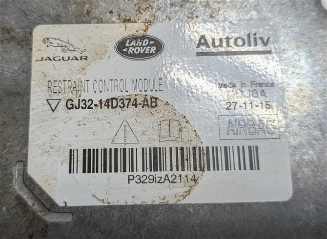 Thumbnail 10: 2016-2019 RANGE ROVER EVOQUE L538 SAFETY RESTRAINT CONTROL MODULE