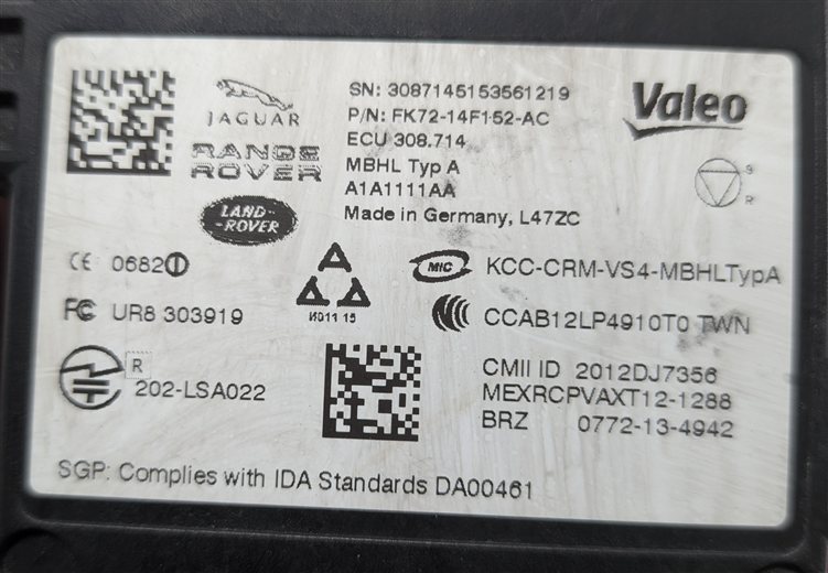 Thumbnail 5: 15-17 RANGE ROVER SPORT EVOQUE (L494 L538) REAR BLIND SPOT RADAR SENSOR MODULE
