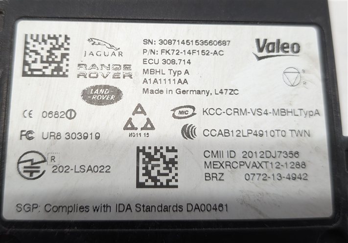 Thumbnail 7: 15-17 RANGE ROVER SPORT EVOQUE (L494 L538) REAR BLIND SPOT RADAR SENSOR MODULE