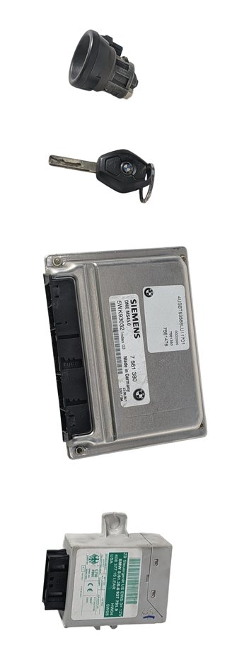 Thumbnail 2: 03-05 BMW Z4 (E85) 2.5L M54 ENGINE ECM DME IMMOBILIZER CONTROL MODULE KEY SET
