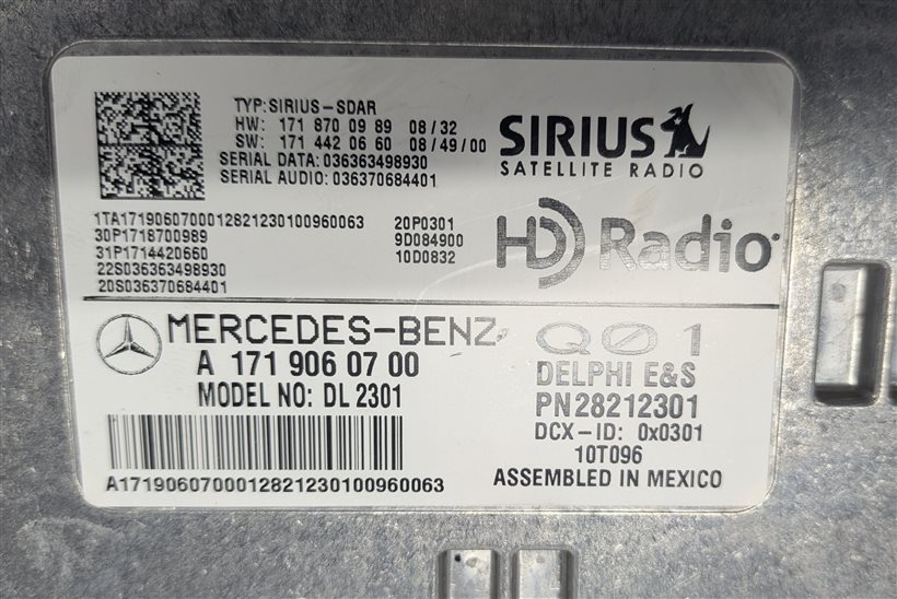 Thumbnail 9: 09-11 MERCEDES CL E ML S CLS R (W207 W212 W164) SIRIUS SATELLITE RADIO RECEIVER