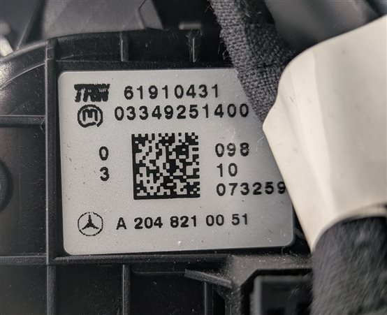 Thumbnail 10: 10-11 MERCEDES E-CLASS (W212) FRONT LEFT DRIVER STEERING WHEEL SRS AIRBAG (Gray)