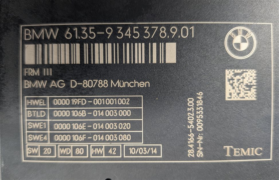 Thumbnail 10: 10-17 BMW 5 6 7 M5 X3 X4 (F06 F10 F12 F25 F26) FRM III BODY LIGHT CONTROL MODULE