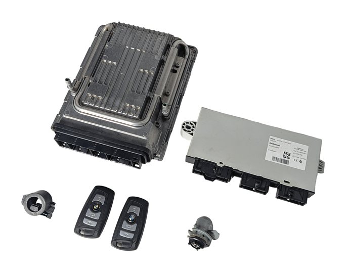 Thumbnail 2: 09-13 BMW 550i 650i 750i F10 4.4L N63 ECM DME CAS4 IMMOBILIZER MODULE KEY SET