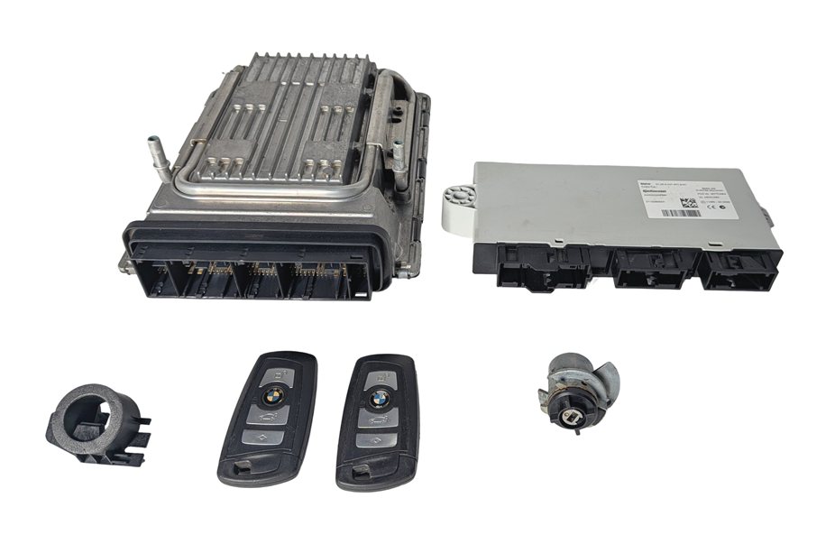 Thumbnail 3: 09-13 BMW 550i 650i 750i F10 4.4L N63 ECM DME CAS4 IMMOBILIZER MODULE KEY SET