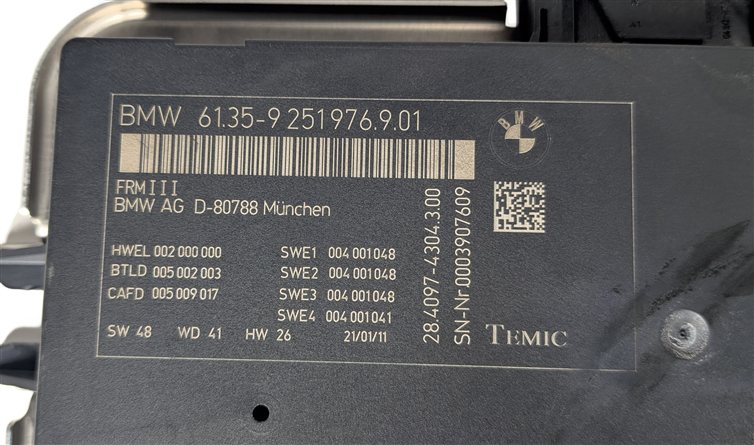 Thumbnail 9: 10-17 BMW 5 6 7 M5 X3 X4 (F06 F10 F12 F25 F26) FRM III BODY LIGHT CONTROL MODULE
