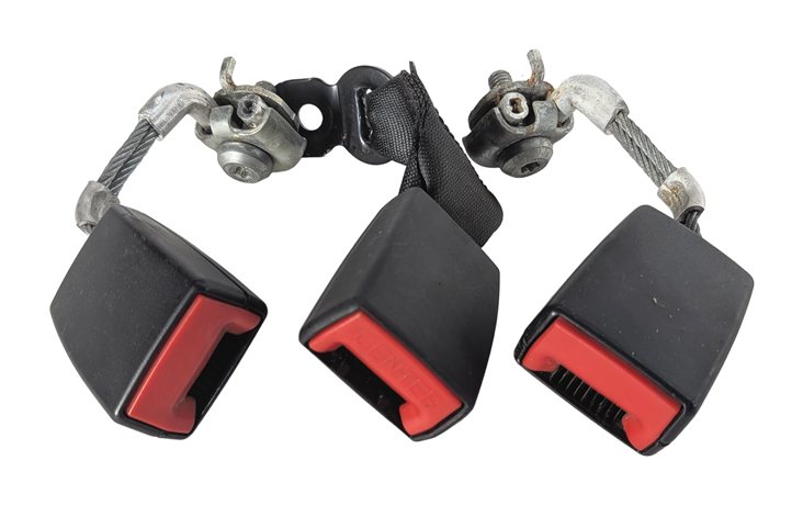 Thumbnail 3: 2011 BMW 550I F10 REAR LEFT CENTER RIGHT SEATBELT BUCKLE RECEIVER SET/3 (Black)