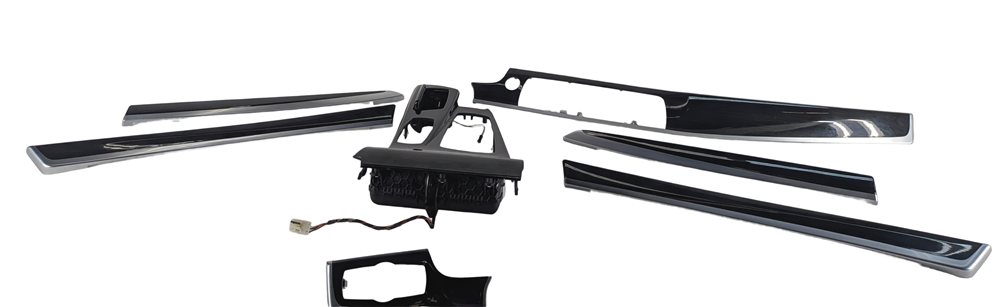 2011 BMW 550I F10 INTERIOR DOOR DASH CENTER CONSOLE TRIM SET/8 (Fineline Wood)