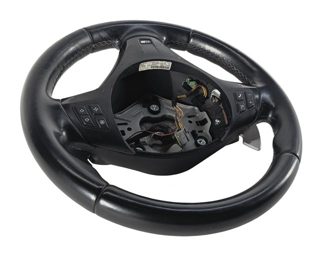Thumbnail 5: 2006-2012 BMW 328i 335i M3 (E90 E91) M LEATHER STEERING WHEEL w/ PADDLES (Black)