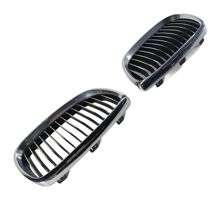 07-10 BMW 328i 335i M3 E90 E92 E93 FRONT LEFT & RIGHT KIDNEY GRILLE SET/2 CHROME