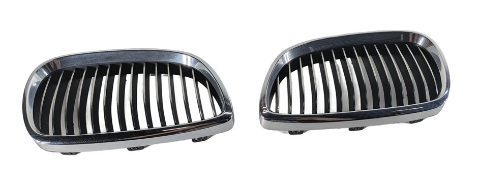 Thumbnail 3: 07-10 BMW 328i 335i M3 E90 E92 E93 FRONT LEFT & RIGHT KIDNEY GRILLE SET/2 CHROME