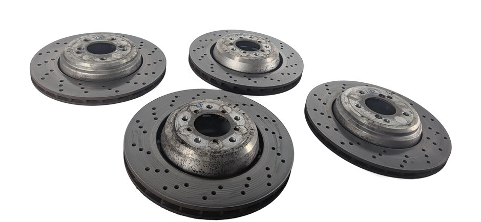 08-13 BMW M3 (E90 E92 E93) FRONT REAR LEFT/RIGHT CROSS DRILLED BRAKE ROTOR SET/4