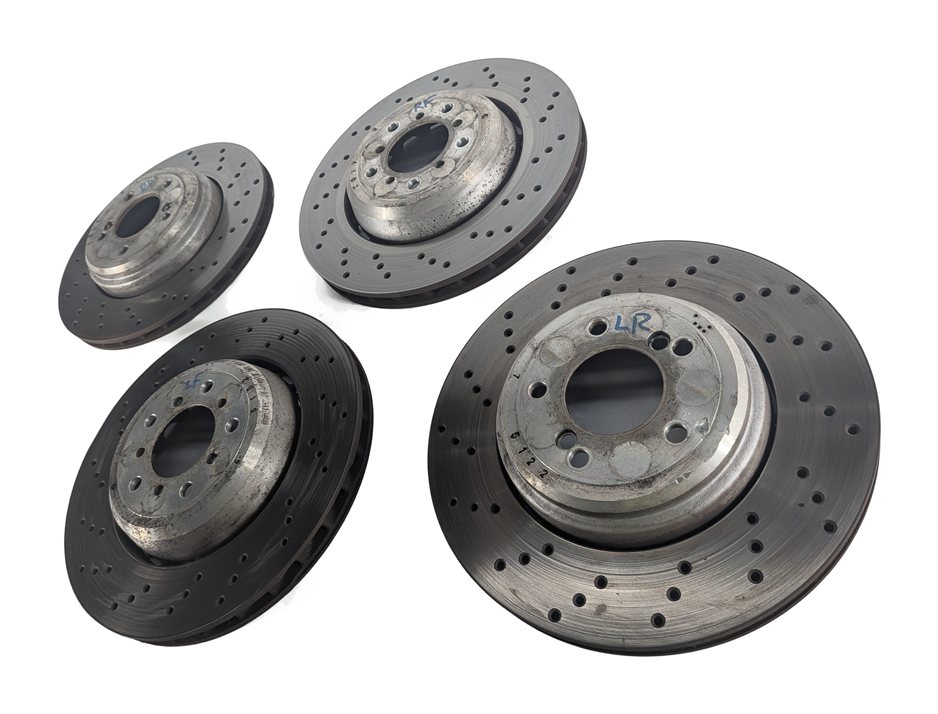 Thumbnail 3: 08-13 BMW M3 (E90 E92 E93) FRONT REAR LEFT/RIGHT CROSS DRILLED BRAKE ROTOR SET/4