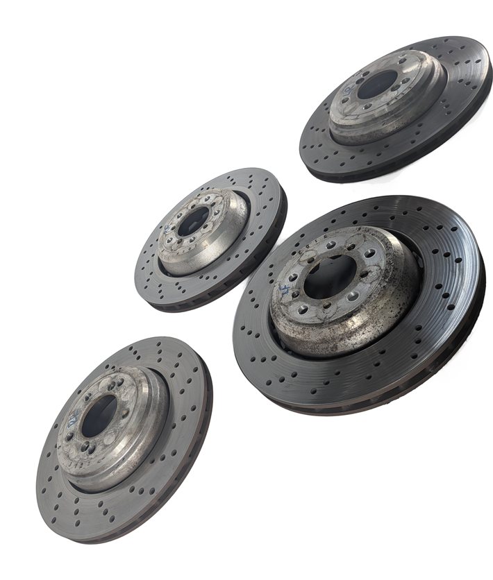 Thumbnail 4: 08-13 BMW M3 (E90 E92 E93) FRONT REAR LEFT/RIGHT CROSS DRILLED BRAKE ROTOR SET/4