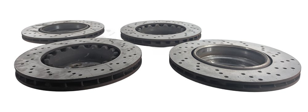 Thumbnail 6: 08-13 BMW M3 (E90 E92 E93) FRONT REAR LEFT/RIGHT CROSS DRILLED BRAKE ROTOR SET/4