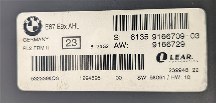 Thumbnail 9: 07-08 BMW 3 SERIES M3 (E90 E92) JBE JUNCTION BOX BODY CONTROL MODULE ADAPTIVE