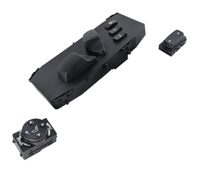 2008 BMW M3 (E90) FRONT LEFT DRIVER SEAT SWITCH SET/3 w/ MEMORY LUMBAR SUPPORT