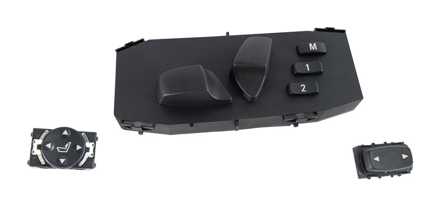 Thumbnail 3: 2008 BMW M3 (E90) FRONT LEFT DRIVER SEAT SWITCH SET/3 w/ MEMORY LUMBAR SUPPORT