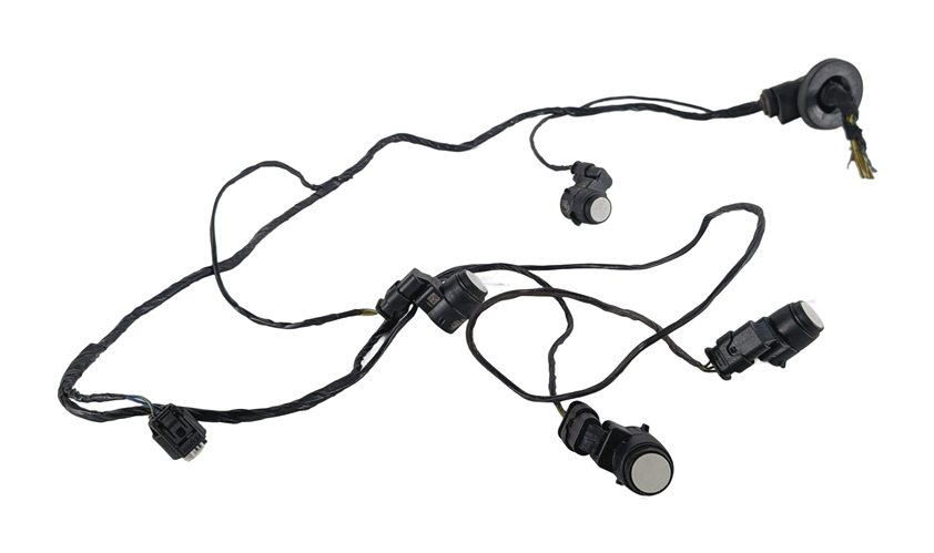 Thumbnail 2: 2008 BMW M3 (E90) REAR PARK ASSIST PDC SENSOR SET/4 w/ WIRING HARNESS (White)