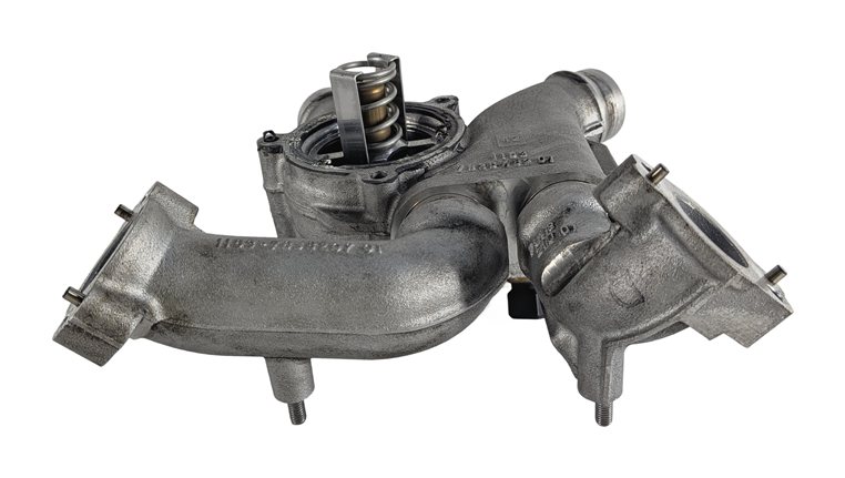 Thumbnail 2: 2008 BMW M3 E90 4.0L S65 ENGINE THERMOSTAT HOUSING w/ THERMOSTAT & COOLANT PIPES