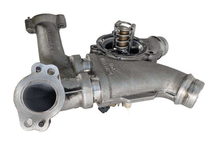 Thumbnail 3: 2008 BMW M3 E90 4.0L S65 ENGINE THERMOSTAT HOUSING w/ THERMOSTAT & COOLANT PIPES