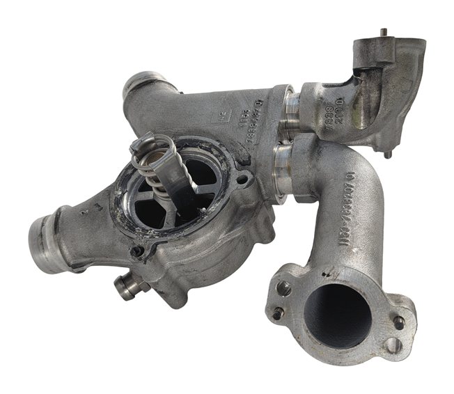 Thumbnail 4: 2008 BMW M3 E90 4.0L S65 ENGINE THERMOSTAT HOUSING w/ THERMOSTAT & COOLANT PIPES