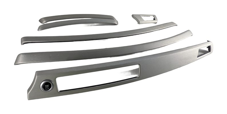 2008 BMW M3 (E90) DOOR DASH CONSOLE TRIM SET/6 w/ START STOP BUTTON (Aluminum)