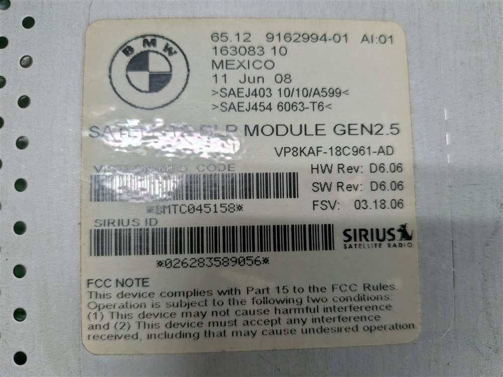 Thumbnail 9: 06-10 BMW 325i 330i 335i 525i 530i 535i X5 Z4 SIRIUS SATELLITE RADIO RECEIVER