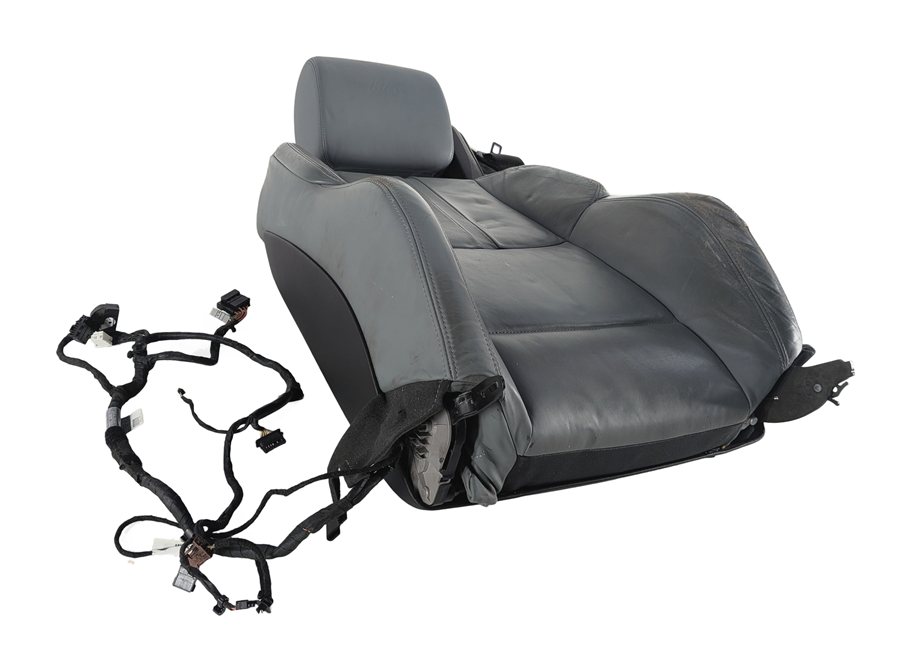 2008 BMW M3 (E90) FRONT LEFT SEAT BACK (Grey) w/ HEADREST & SEATBELT (Black)