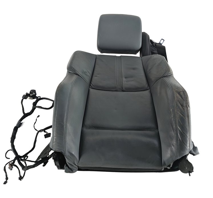 Thumbnail 3: 2008 BMW M3 (E90) FRONT LEFT SEAT BACK (Grey) w/ HEADREST & SEATBELT (Black)