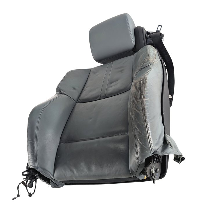 Thumbnail 4: 2008 BMW M3 (E90) FRONT LEFT SEAT BACK (Grey) w/ HEADREST & SEATBELT (Black)