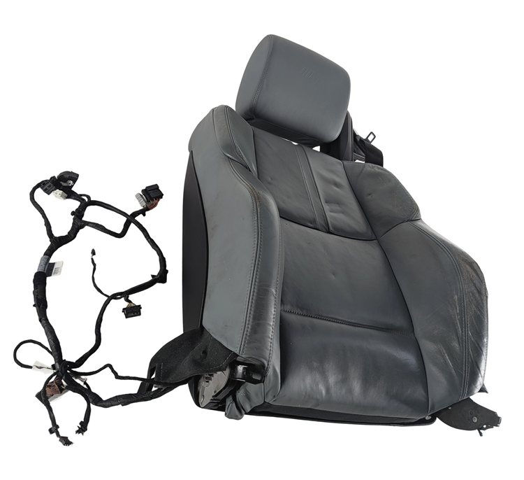 Thumbnail 5: 2008 BMW M3 (E90) FRONT LEFT SEAT BACK (Grey) w/ HEADREST & SEATBELT (Black)