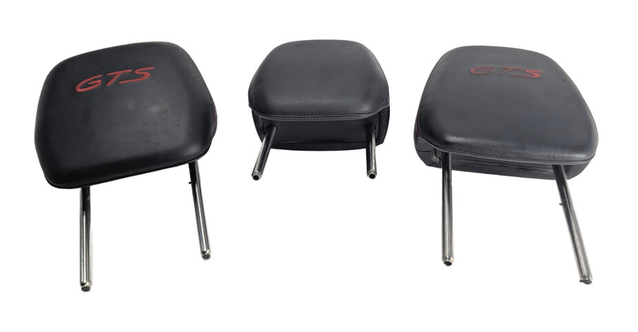 Thumbnail 2: 11-18 PORSCHE CAYENNE (958 970 G1) REAR LEFT RIGHT CENTER HEADREST SET 3 (Black)