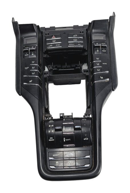 Thumbnail 2: 11-18 CAYENNE (958) CENTER CONSOLE CLIMATE TRACTION CONTROL SHIFT TRIM PANEL