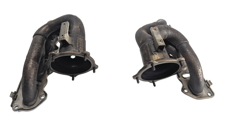 Thumbnail 2: 08-14 PORSCHE CAYENNE 958 4.8L M48 NON-TURBO EXHAUST MANIFOLD LEFT/RIGHT SET/2