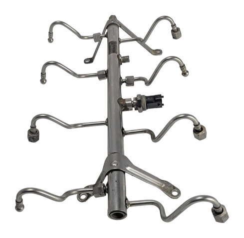 Thumbnail 3: 14 PORSCHE CAYENNE 958 4.8L NON-TURBO M48.02 ENGINE FUEL RAIL w/ PRESSURE SENSOR