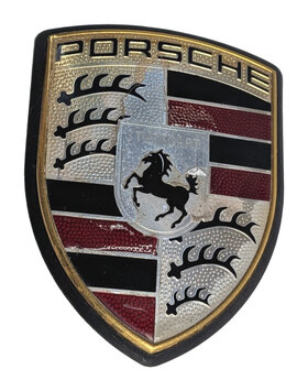 Thumbnail 3: 2014 PORSCHE CAYENNE (958) FRONT HOOD CREST EMBLEM BADGE LOGO ORNAMENT OEM