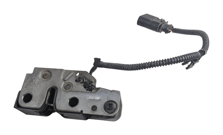 Thumbnail 2: 2014 PORSCHE CAYENNE 958 FRONT HOOD LOCK LATCH w/ CONTACT SWITCH WIRE PIGTAIL