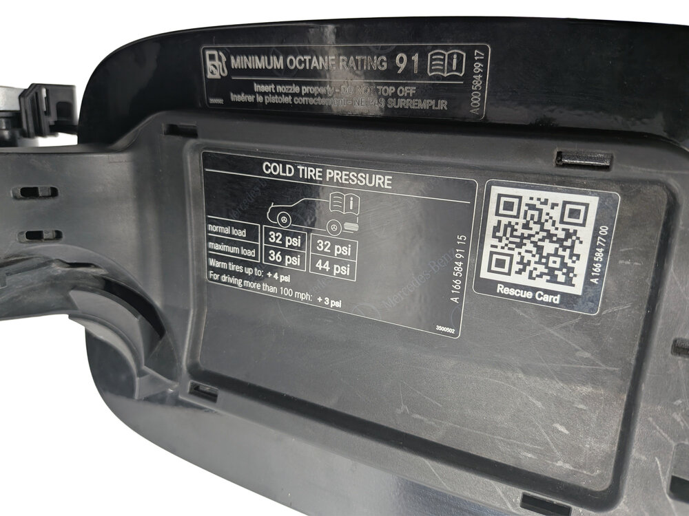 Thumbnail 8: 13-19 MERCEDES GL GLS CLASS (X166) FUEL TANK DOOR LID w/HOUSING GAS CAP (Black)