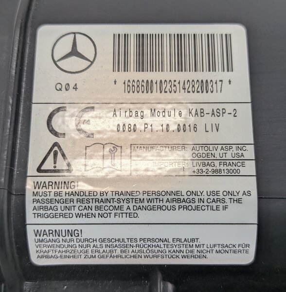 Thumbnail 7: 12-19 MERCEDES GL350 GL450 GL550 ML350 ML550 GLE (W166 X166) DRIVER KNEE AIRBAG