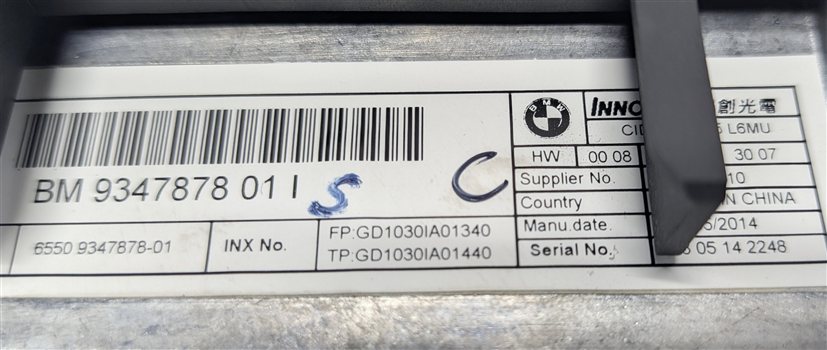 Thumbnail 7: 14-16 BMW X5 X6 X5M X6M (F15 F16 F85 F86) GPS NAVIGATION DISPLAY SCREEN 10.25"