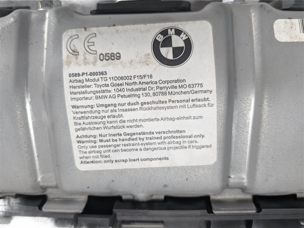 Thumbnail 9: 14-19 BMW X5 X5M X6 X6M (F15 F16 F85 F86) RIGHT PASSENGER KNEE AIRBAG AIR BAG