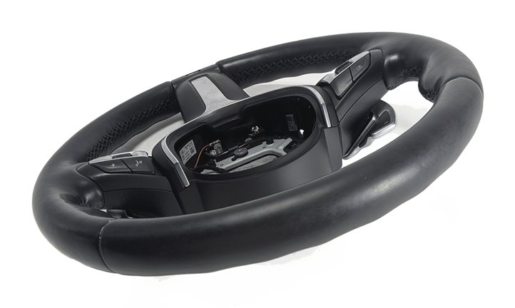 Thumbnail 4: 14-19 BMW X5 X6 F15 F16 M SPORT MULTIFUNCTION STEERING WHEEL w/ PADDLES (Black)