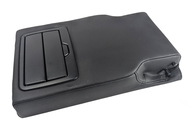 Thumbnail 5: 14-18 BMW X5 (F15) REAR CENTER SEAT FOLDING ARMREST CONSOLE CUP HOLDER (Black)
