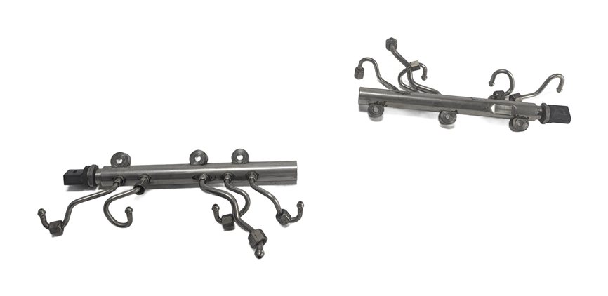 Thumbnail 2: 14-16 BMW X5 X6 F15 F16 4.4L N63 ENGINE FUEL RAIL SET/2 w/ INJECTOR LINES SENSOR