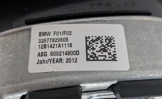 Thumbnail 10: 09-18 BMW 5 6 7 (F01 F06 F10 F13) DRIVER STEERING WHEEL SRS AIRBAG (Black)