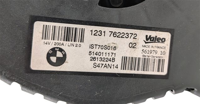 Thumbnail 9: 12-16 BMW ACTIVE HYBRID 3 5 7 F01 F10 F30 N55 200A STARTER GENERATOR ALTERNATOR