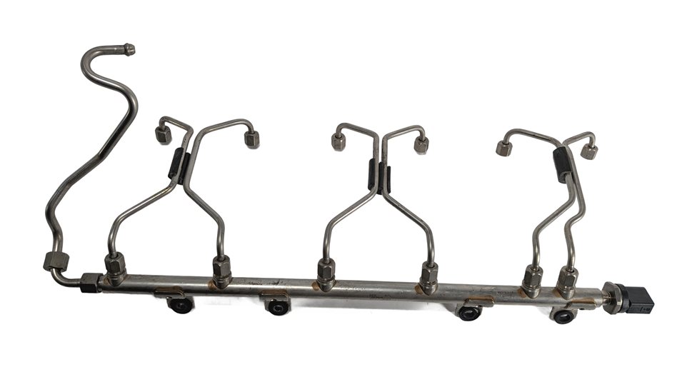 Thumbnail 2: 12-15 BMW ACTIVEHYBRID 5 F10 3.0L N55 TURBO ENGINE FUEL INJECTION RAIL w/SENSOR