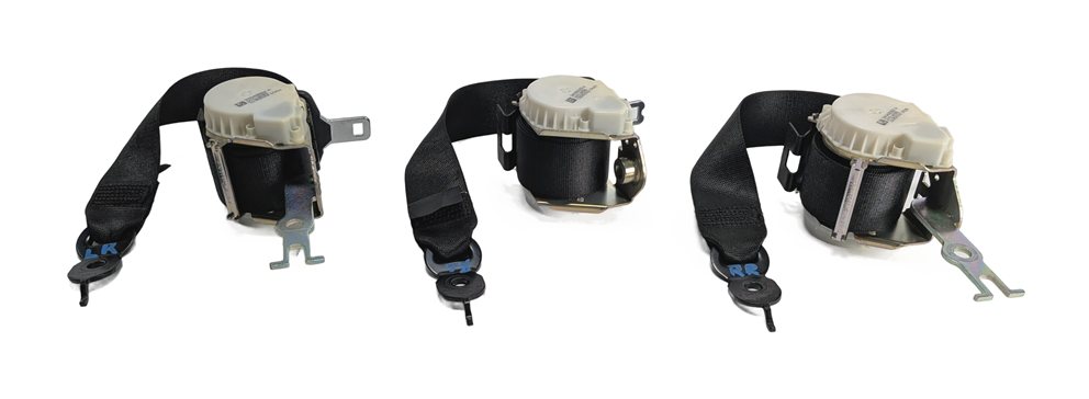 Thumbnail 3: 12 BMW ACTIVEHYBRID 5 F10 REAR LEFT/CENTER/RIGHT BELT RETRACTOR SET/3 (Black)